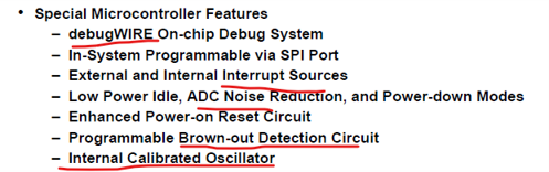 features of Attiny45 